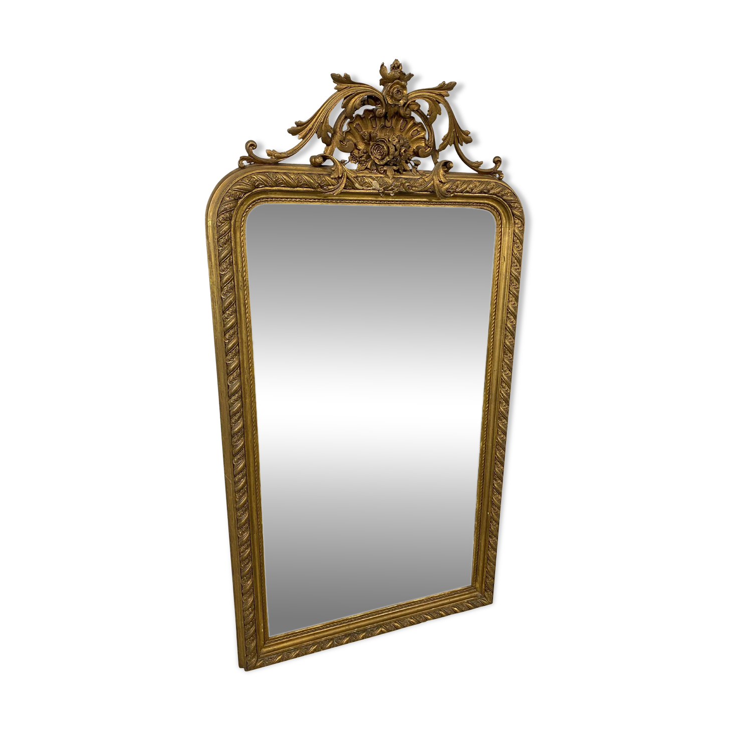 Large Rococo-style wall mirror, around 1850.