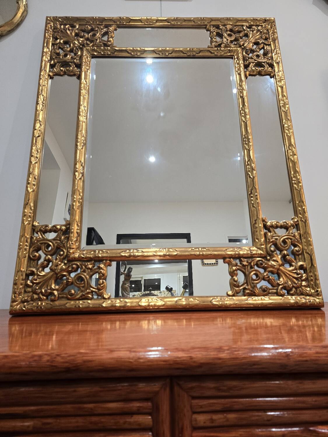 Belgian gilded mirror with glazing bead