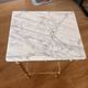 Vintage side table / bedside table in brass and white marble - 1970s