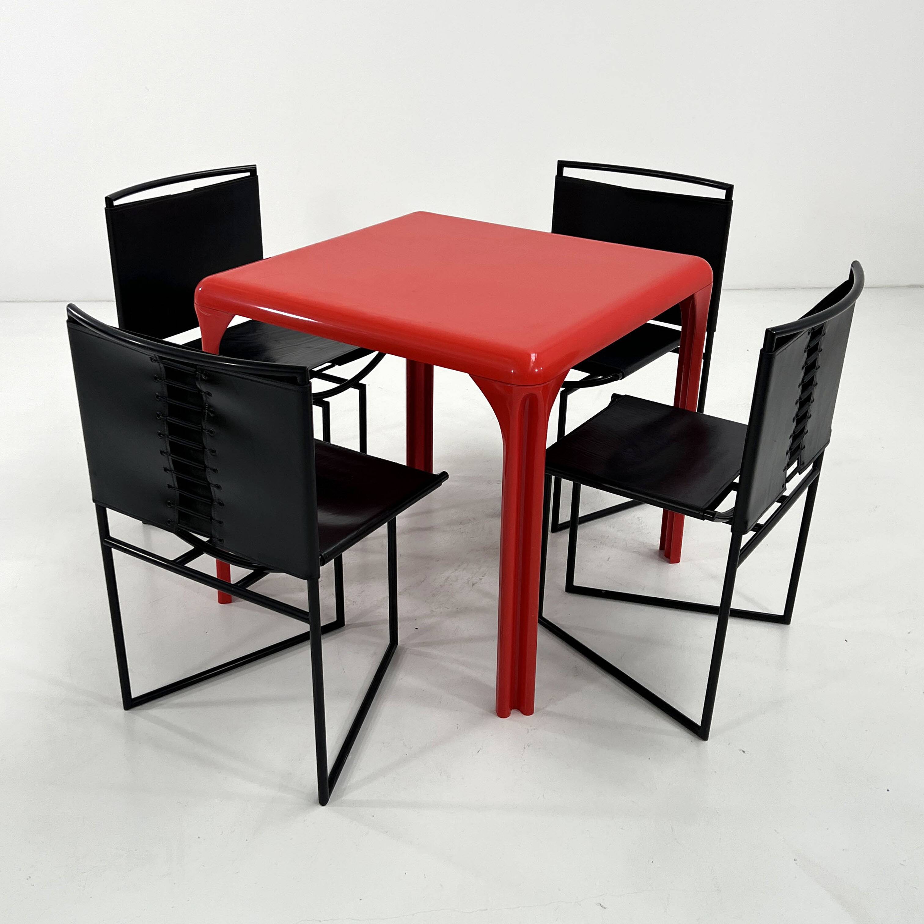 Stadio Red dining table by Vico Magistretti for Artemide, 1970