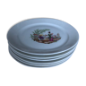 6 flat plates in fine porcelain
