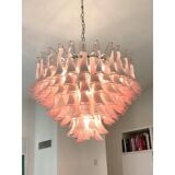 Contemporary White and Pink “Selle” Murano Glass Petali Chandelier