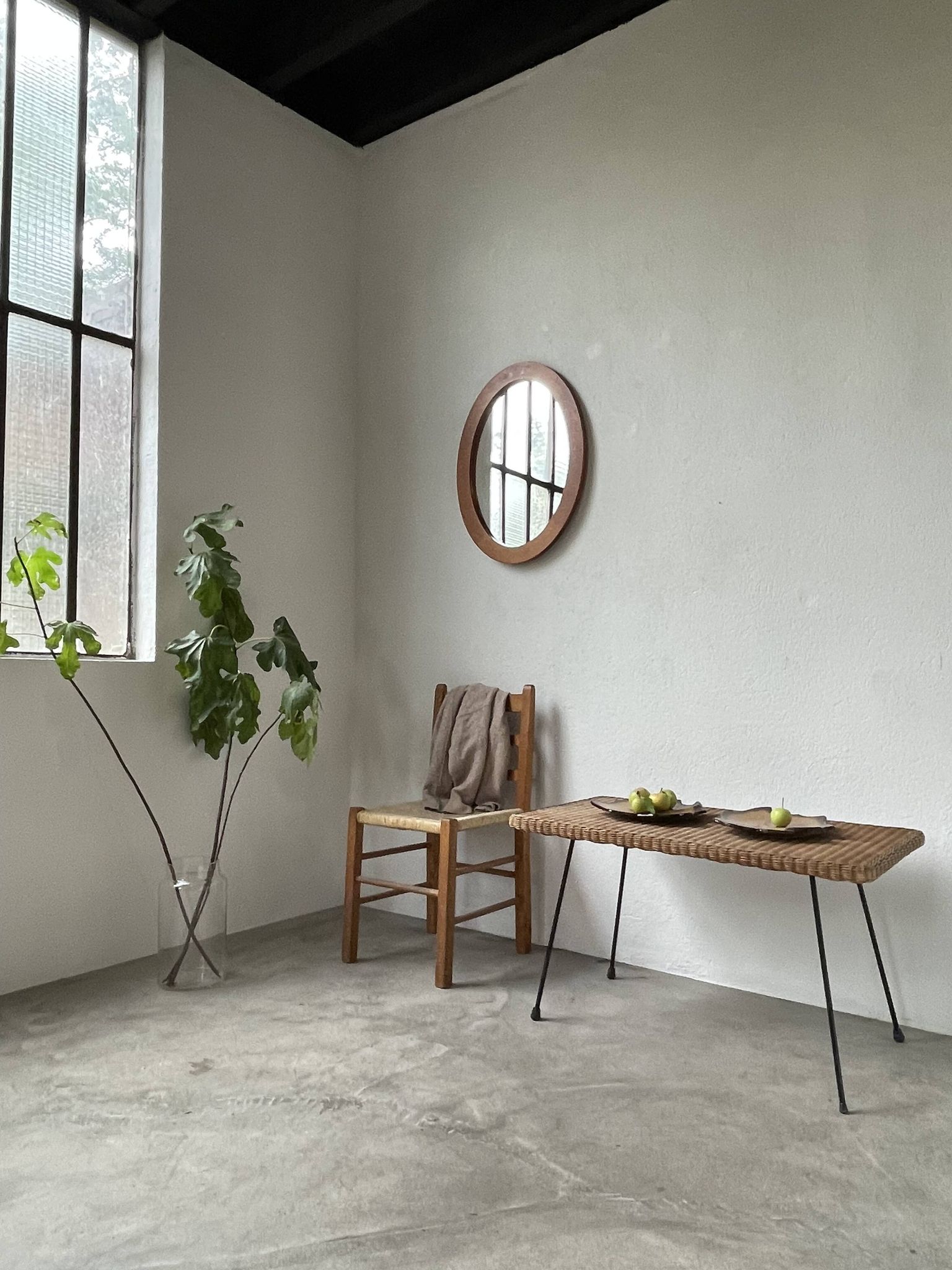 Oval cherry mirror