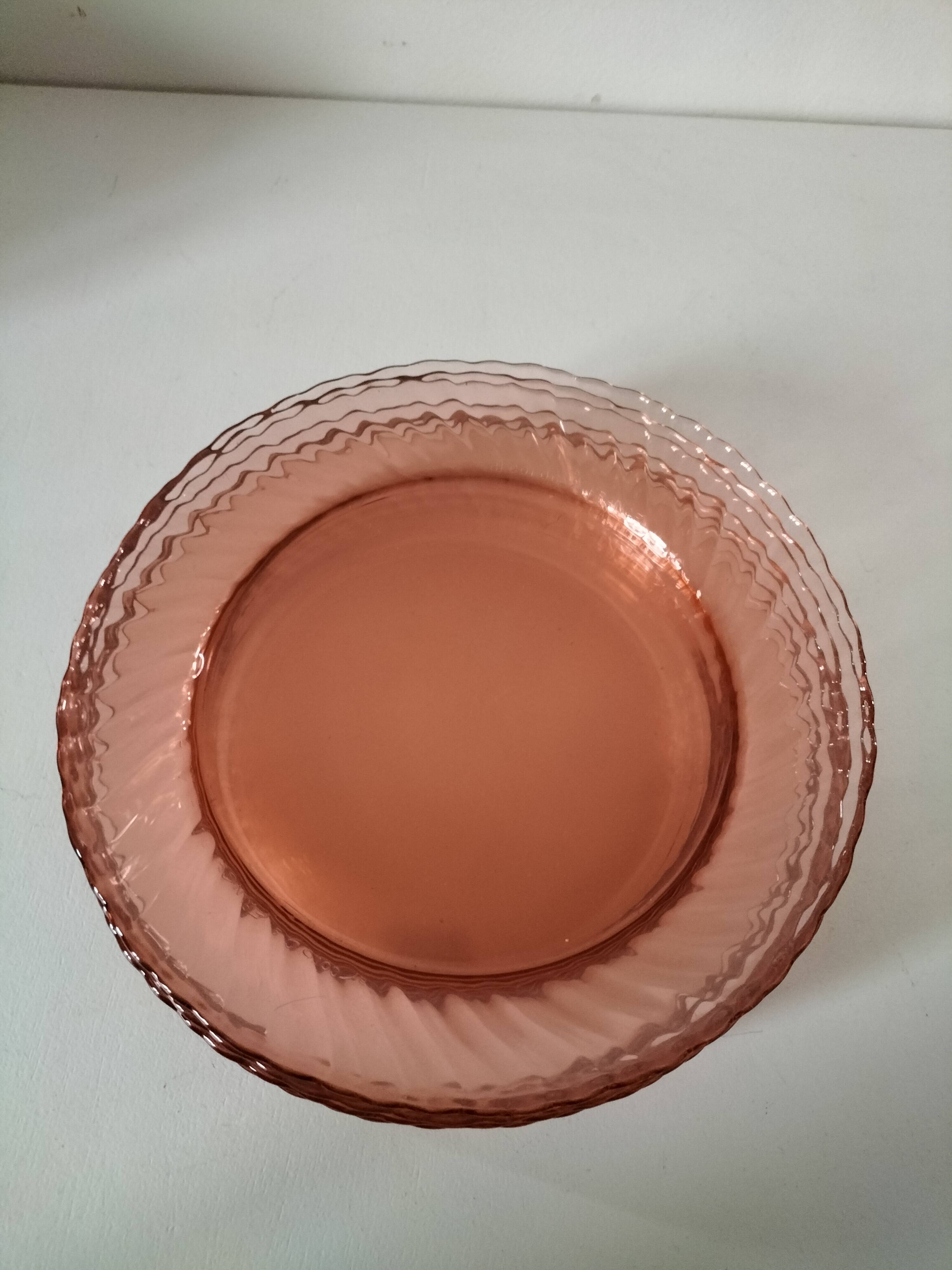 Arcoroc orange pink plates