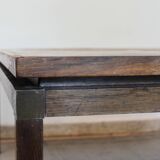 Mid-century copper and wood coffee table, Vad Trevarefrikk, Norway, 1960s.