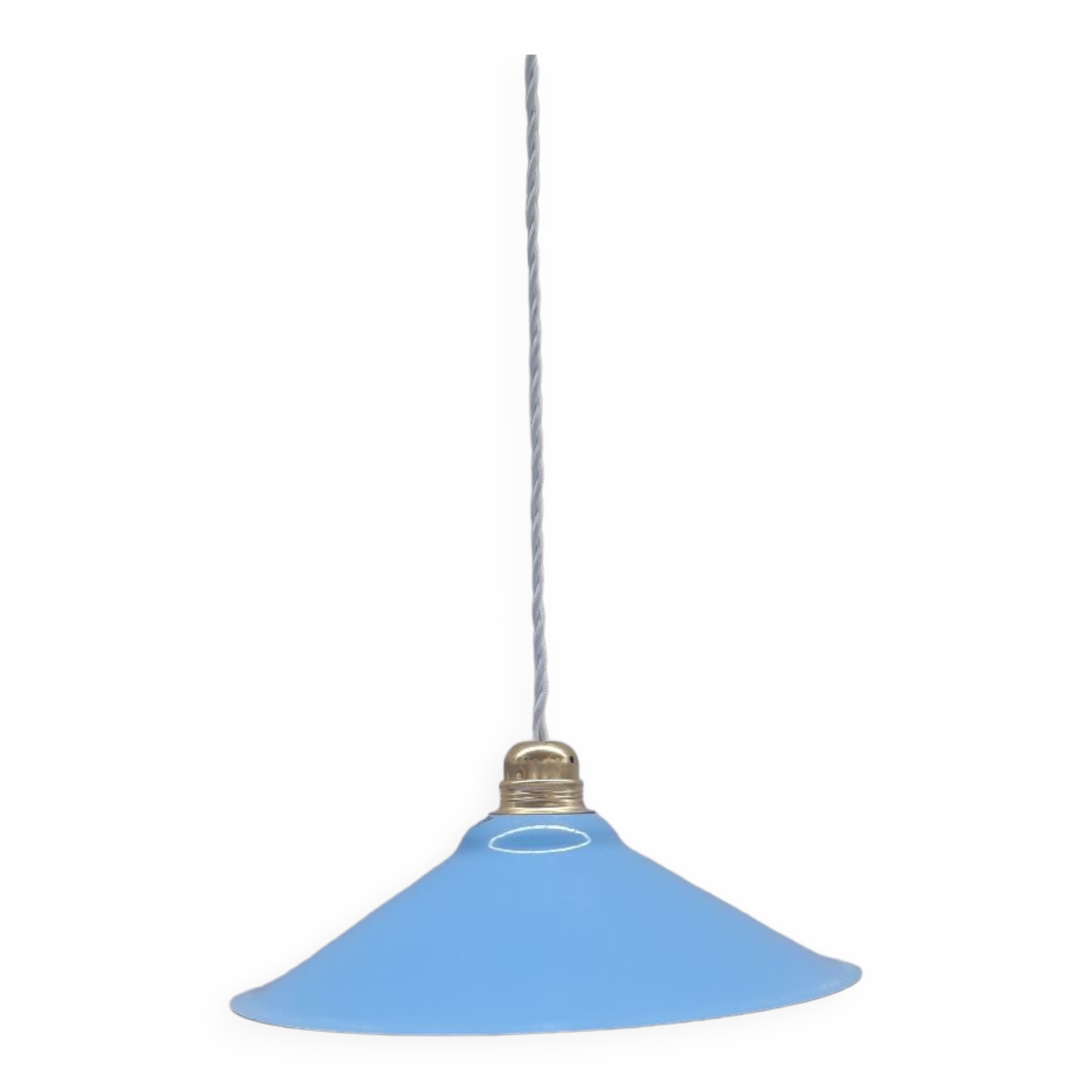 Enamelled sheet metal pendant light