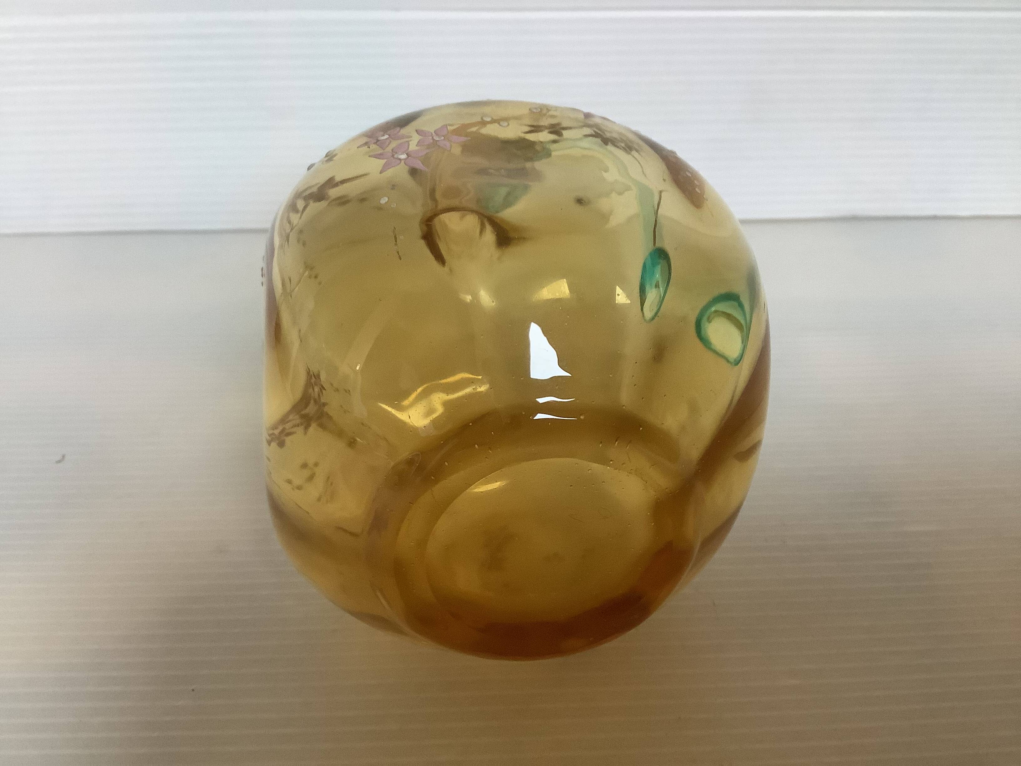 Square enamelled flower carafe