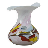 Vase vintage willingen des années 1990, en verre d'art soufflé à la bouche et fait main.