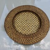 Set of 6 rattan and cane trays, 1970