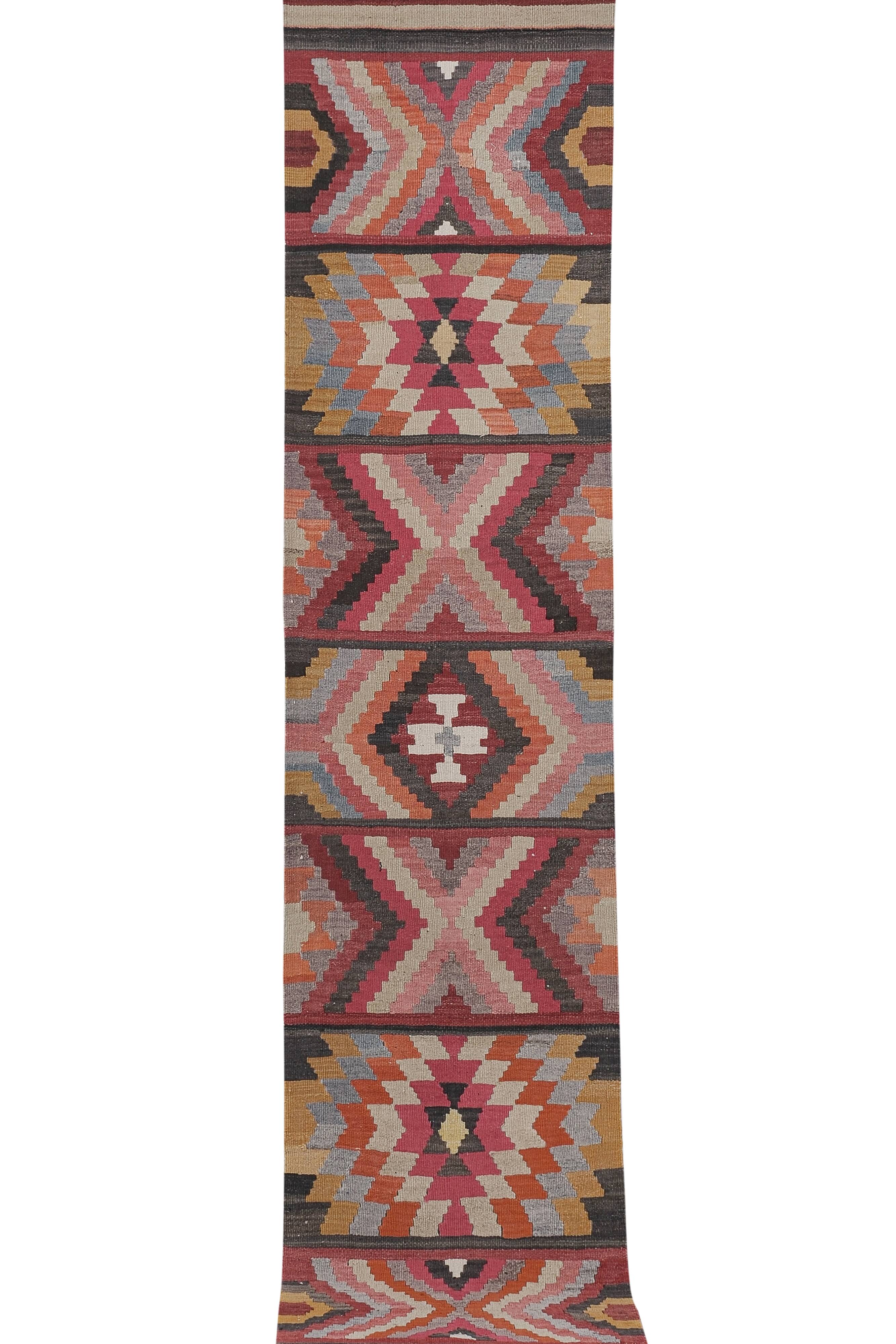 Vintage Turkish Oushak Handwoven Rug 78x365 cm