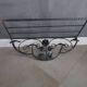 Art Deco wall-mounted coat rack/shelf in wrought iron