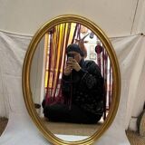 Oval gilded wood mirror 46 x 65