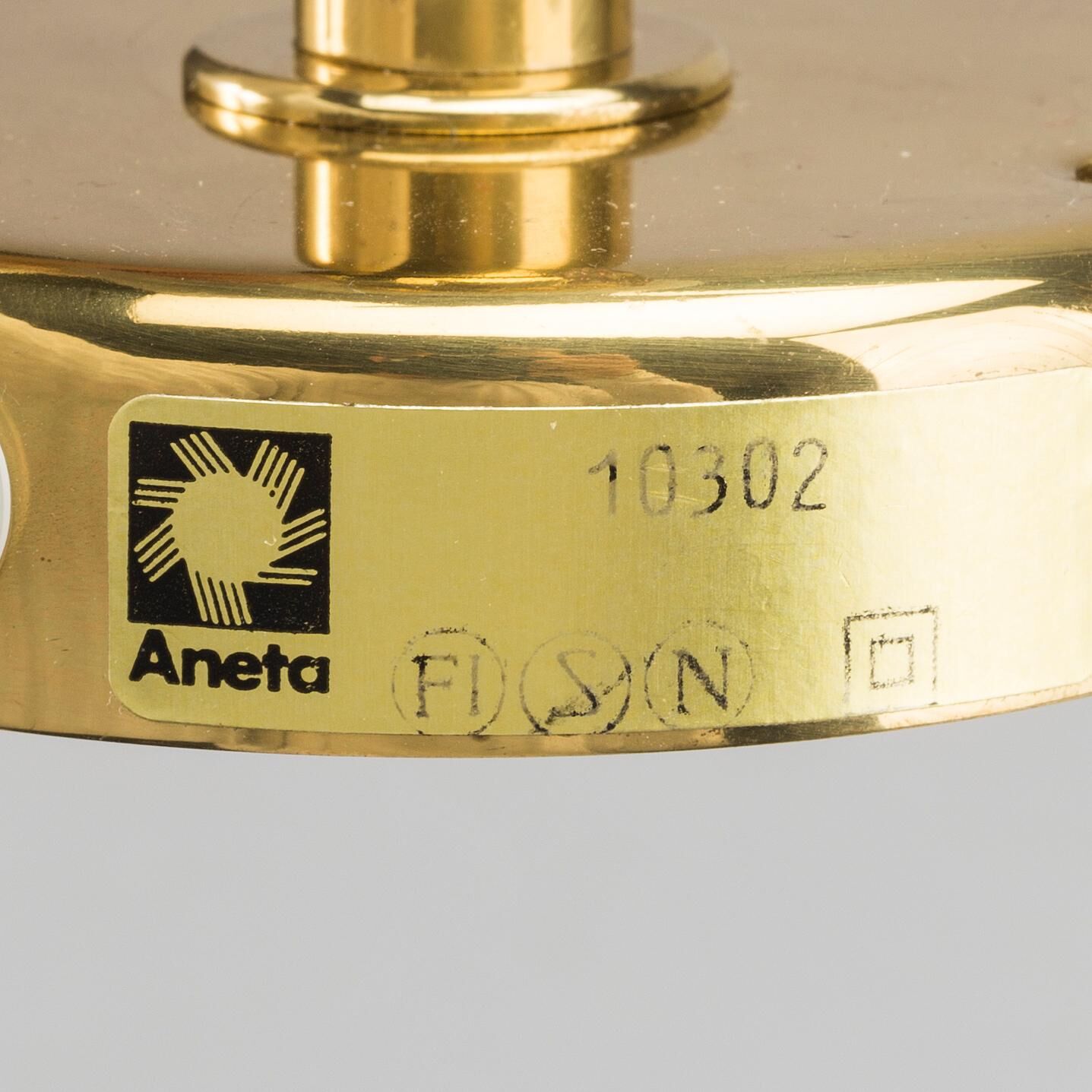 Aneta brass wall lights Sweden 1970