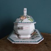 Sugar or mustard bowl Anfora Agueda hand painted ceramic Portugal