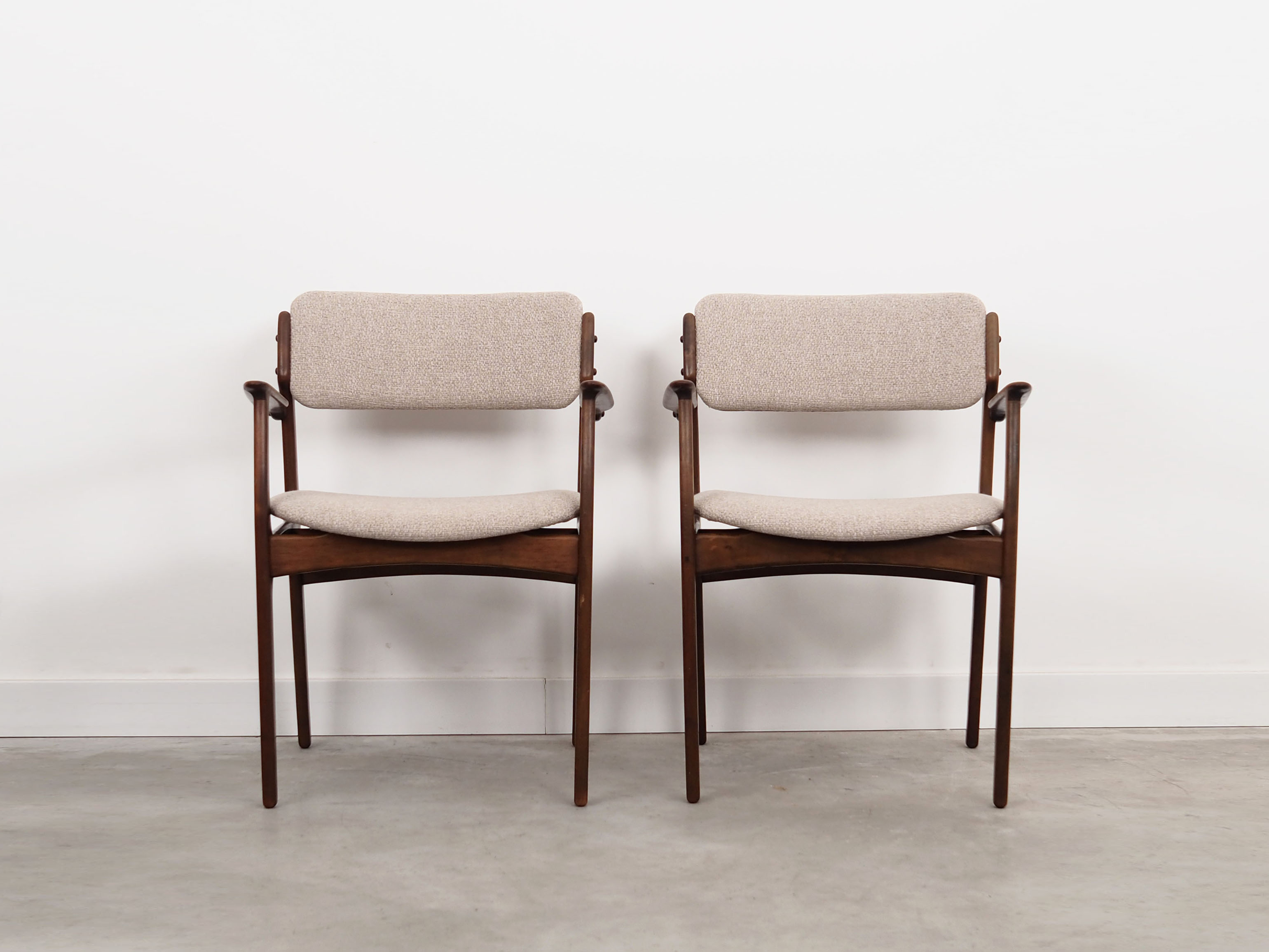 Walnut chairs, Danish design, 1960s, designer: Erik Buch