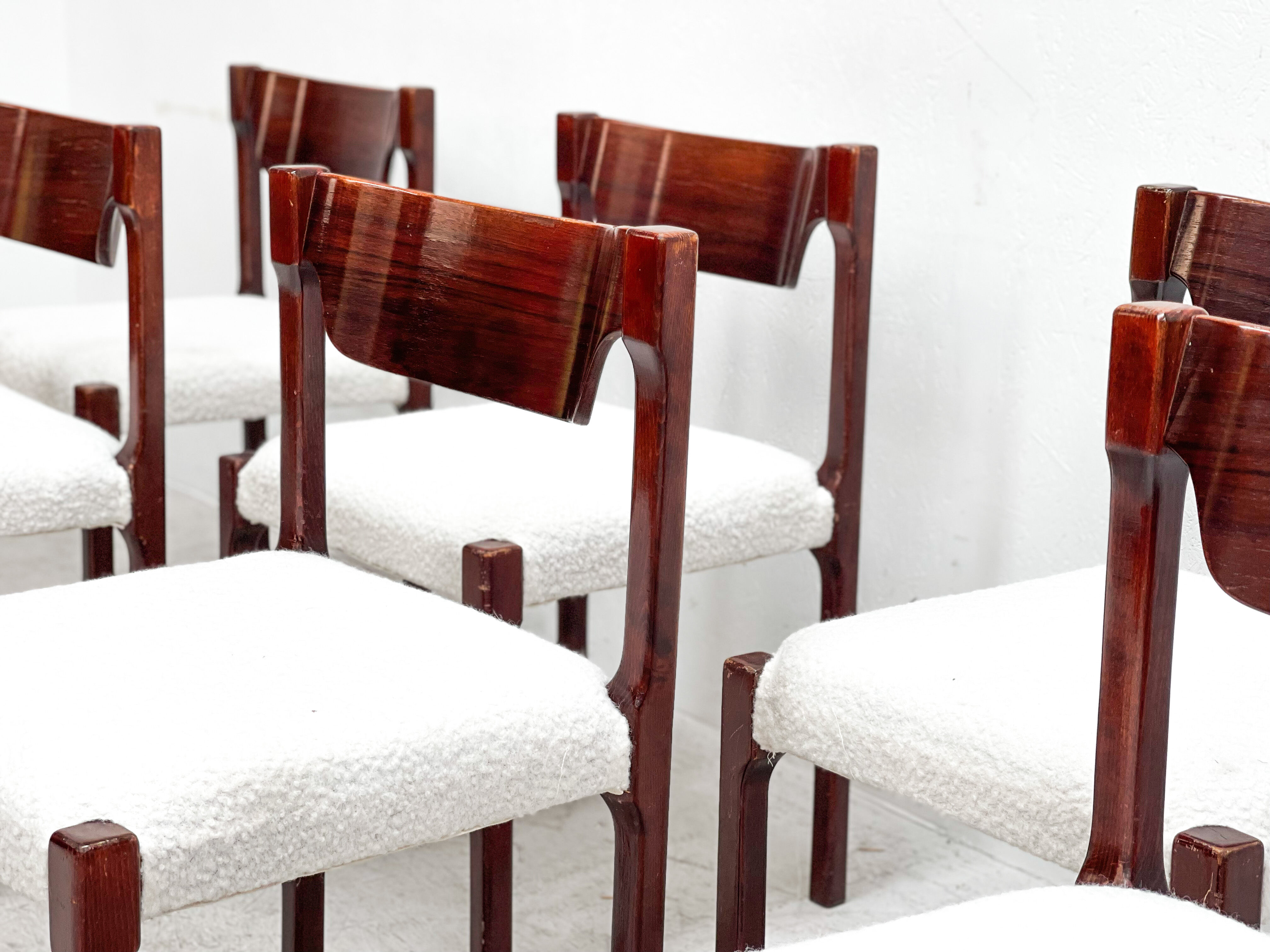 Set of six Italian dining chairs