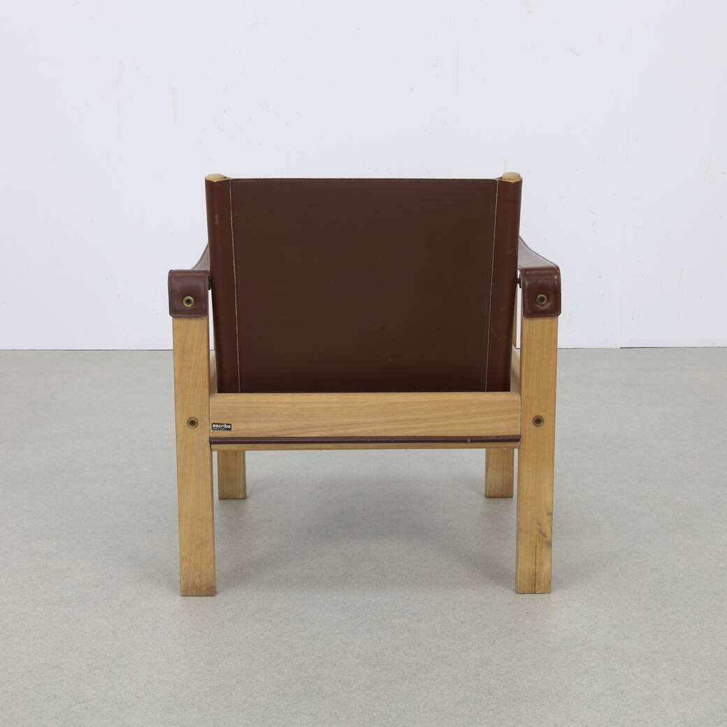 Safari Lounge Chair set in Leather by Escriba Brazil