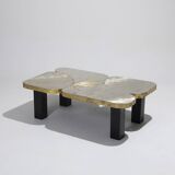 Table basse en zinc et laiton, 1990s