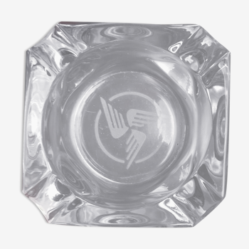 Vintage ashtray engraved glass