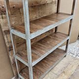 Ancien rack - étagère d'atelier en teck birman
