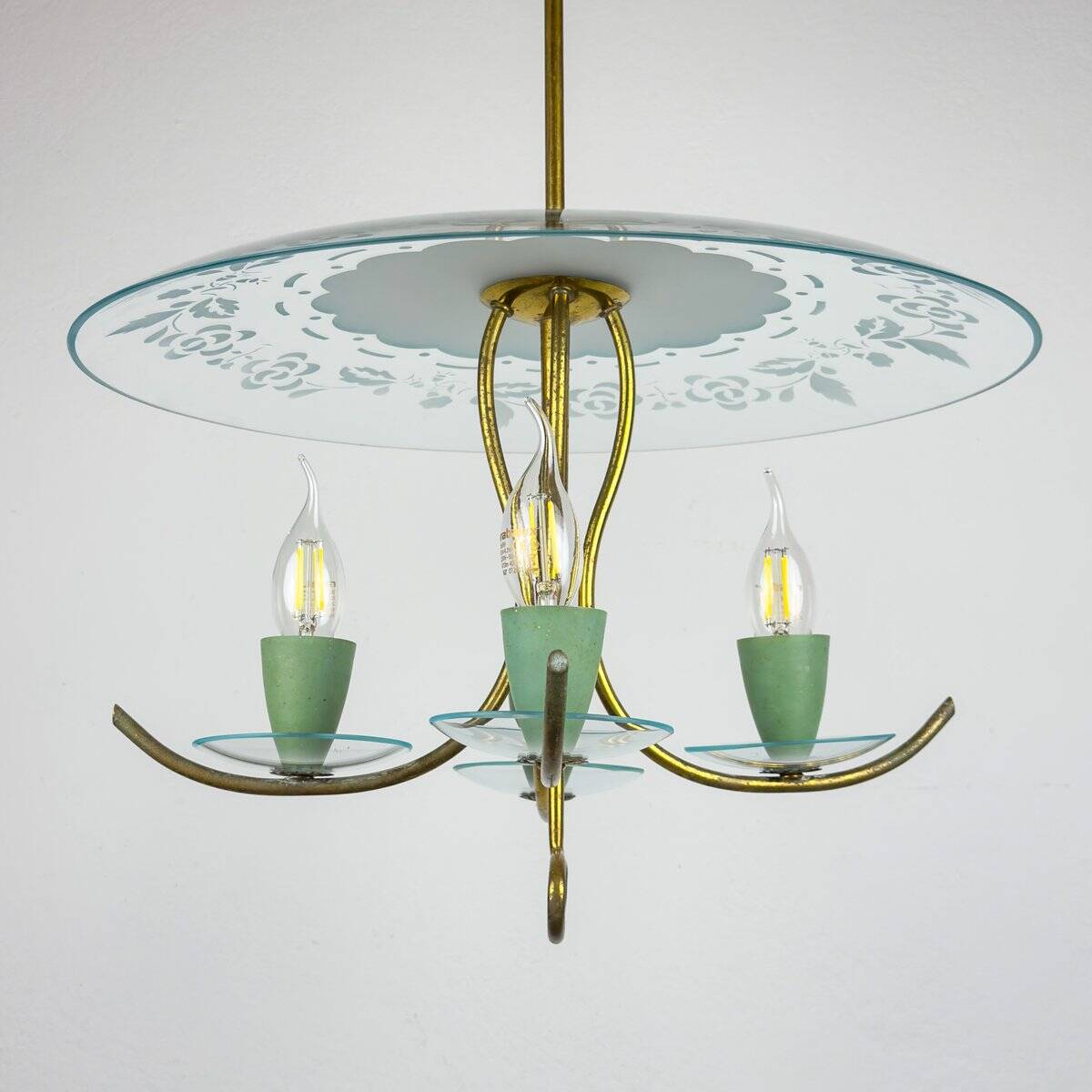 Vintage chandelier attributed to Pietro Chiesa for Fontana Arte, Italy, 1930s.