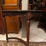 Half-moon console eighteenth century solid oak with carved decoration Louis XVI era
