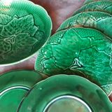 Plates in gien earthen earthenware slurry