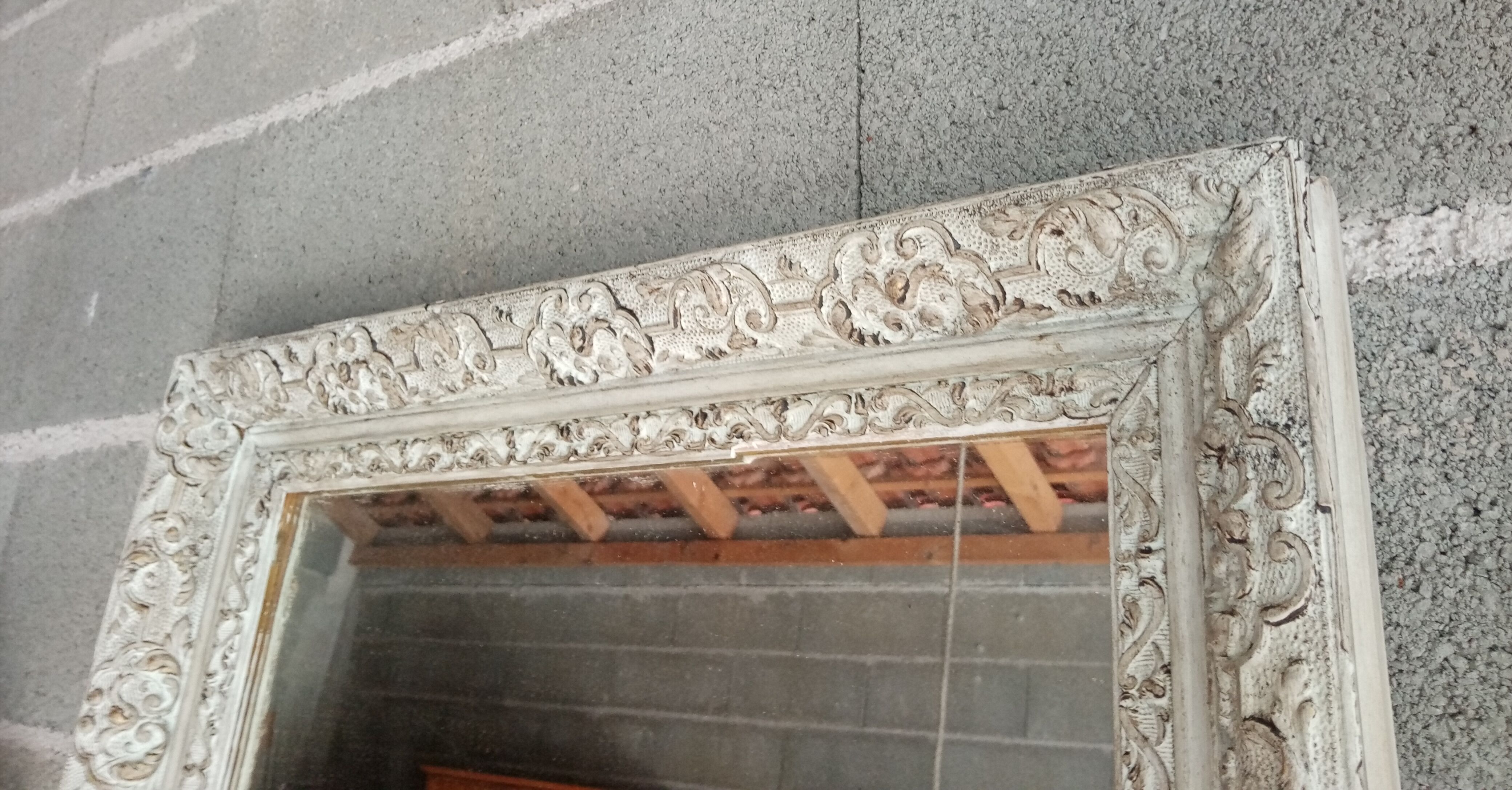 Old patinated mirror 86 X 62 cm