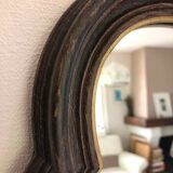 Grand miroir horizontal ancien bois naturel mouluré