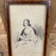 Portrait 19th young woman romantic marquetry frame
