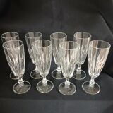 8 antique champagne flutes