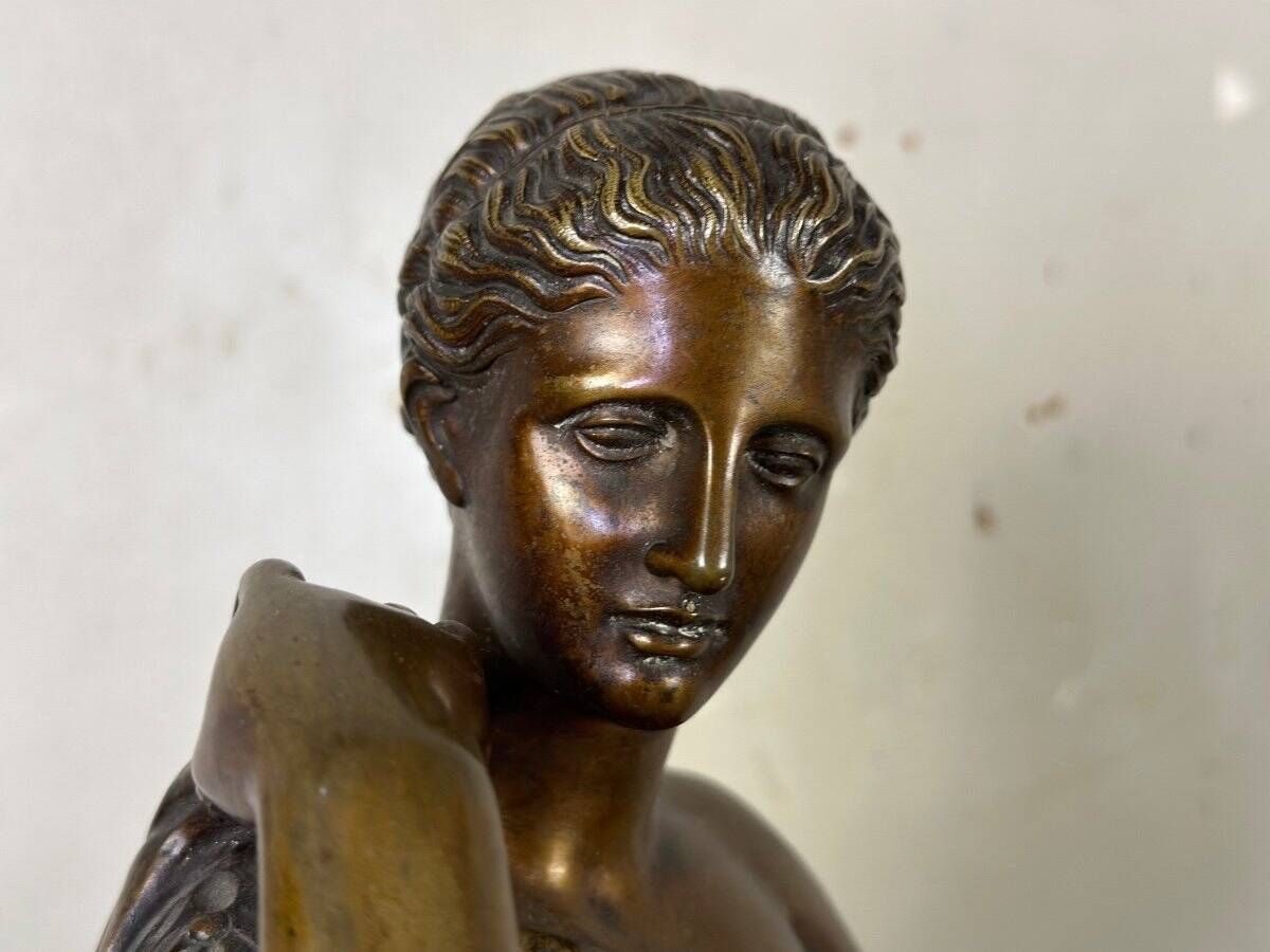 Diane de Gabies, large bronze after the antique with medal patina.