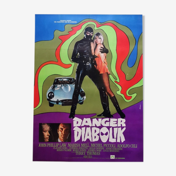 Original poster of 1968 danger diabolik mario bava jaguar type e