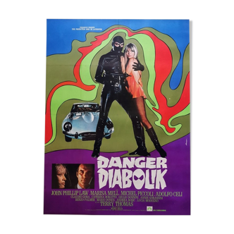 Affiche originale de 1968 danger diabolik mario bava jaguar type e