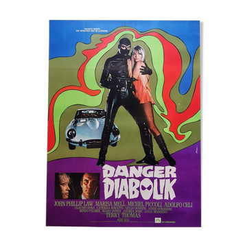 Original poster of 1968 danger diabolik mario bava jaguar type e