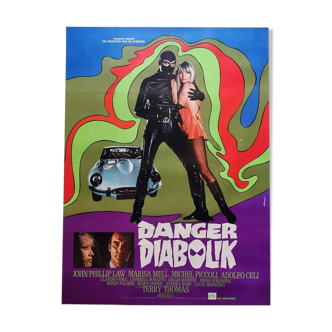 Original poster of 1968 danger diabolik mario bava jaguar type e