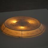 Large Swedish wall/ceiling light from the mid-century in linen and lace, Sweden, 1950s.