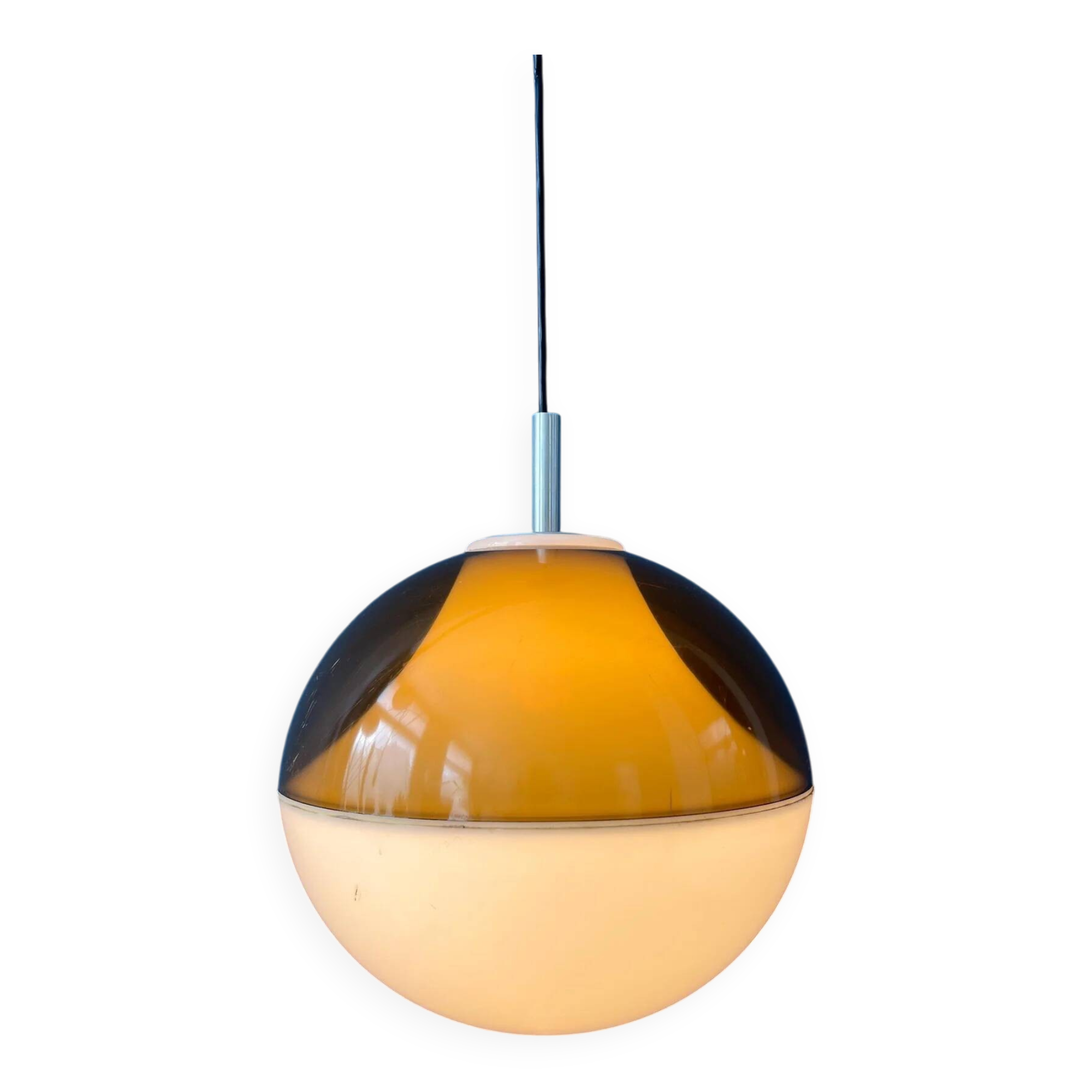 Vintage space-age style plexiglass pendant lamp