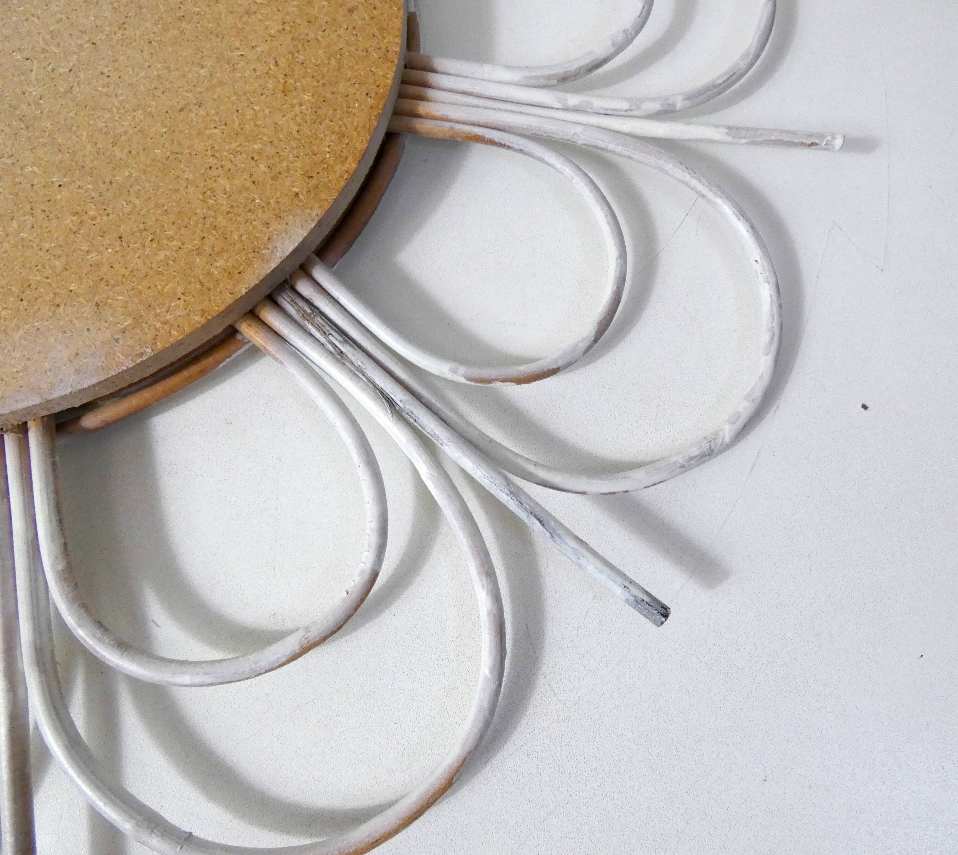 Vintage rattan sun mirror