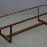 Mid century glass topped coffee table