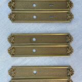 Vintage Lot of 3 Pairs of Heavy Brass Door Plates Lyon France