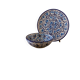 Handcrafted Turkish Ceramic Bowl and Plate Set, Blue Floral Iznik Plate