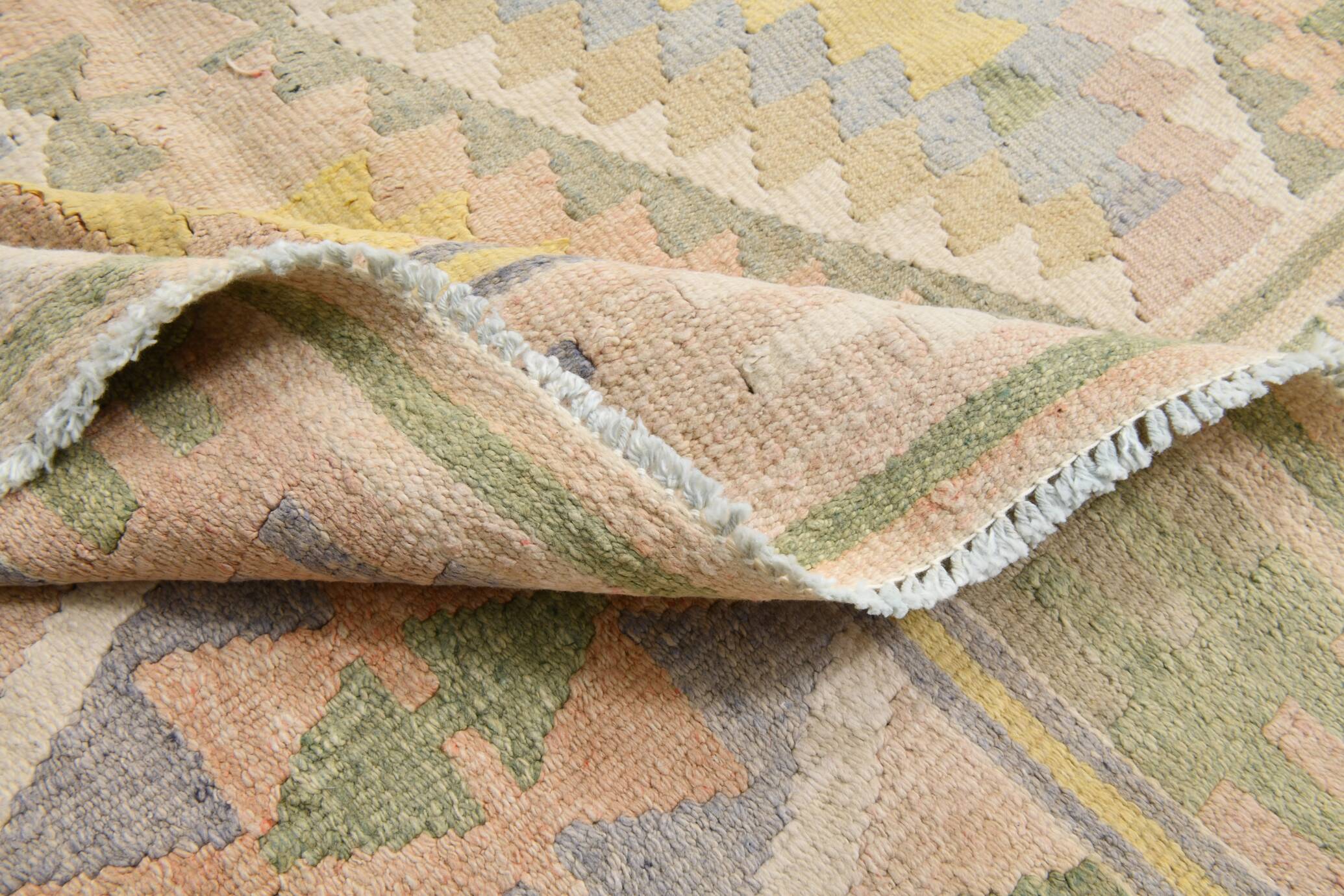 Tapis Kilim Vintage Laine Fait Main, Bohème, Motifs Géométriques, 149X247Cm