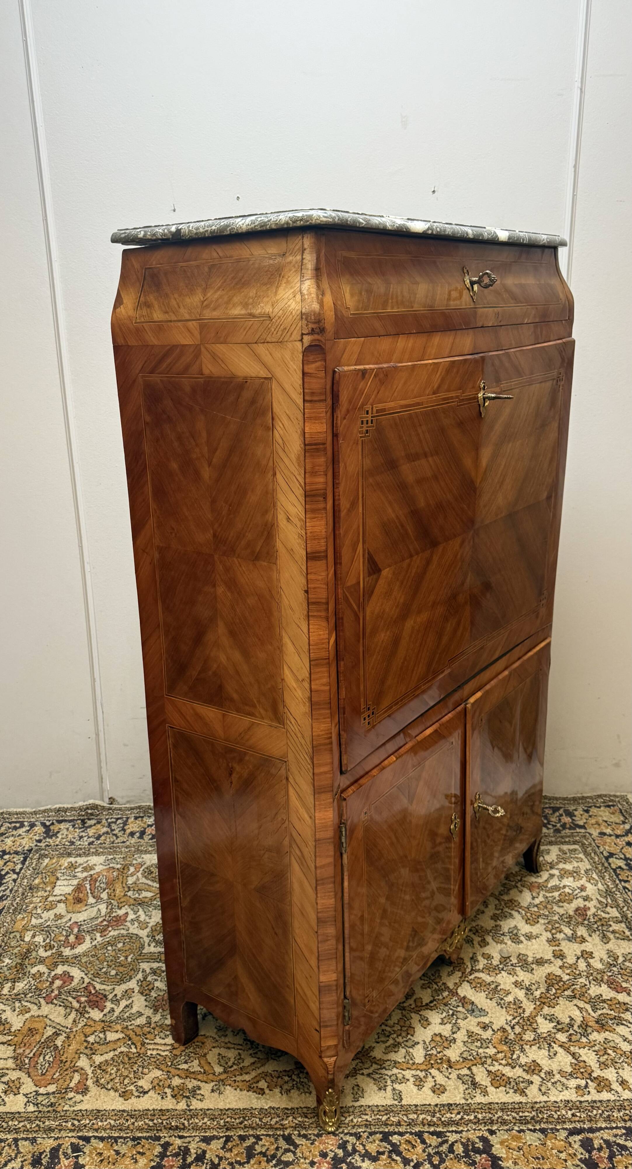 Louis XV Secretary from the 18th Century in Marquetry