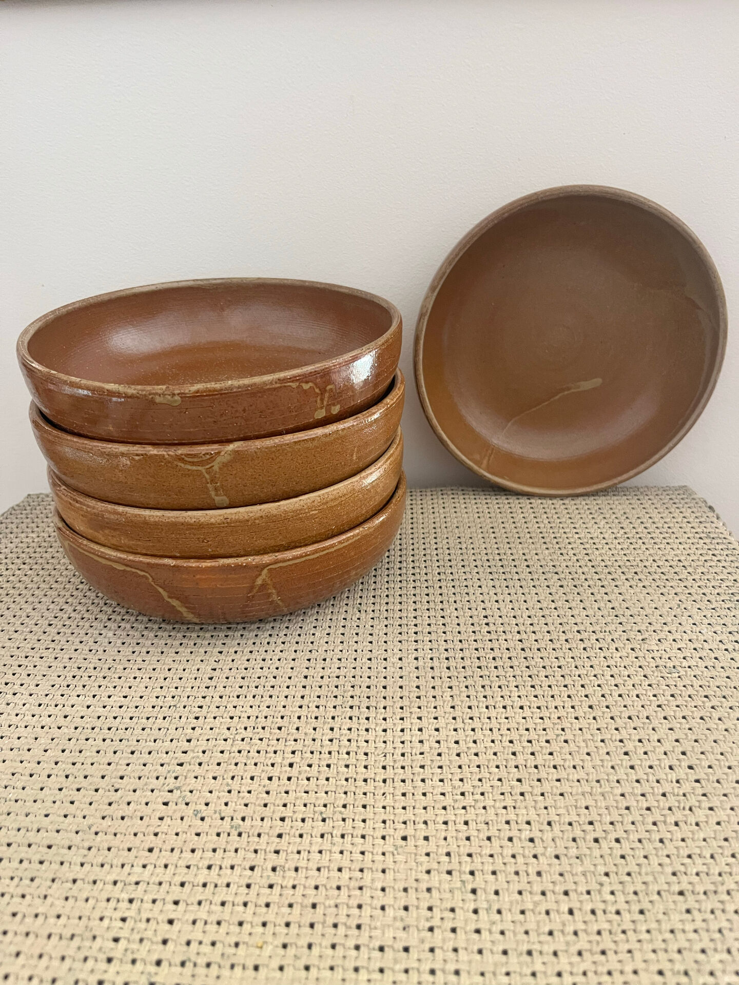 5 deep plates in stoneware