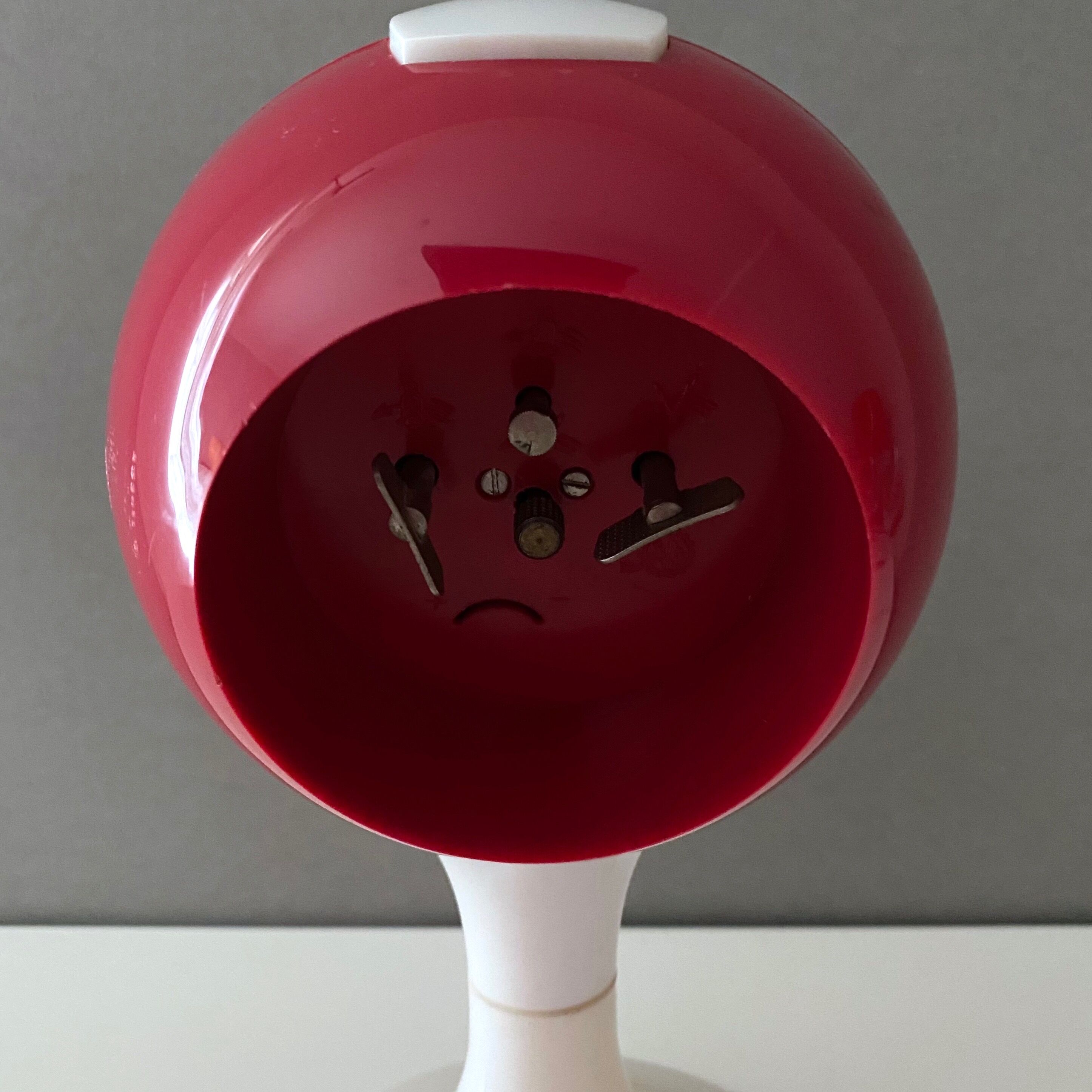Space age table clock, vintage alarm clock tulip foot, ball clock victoria clock, 70's