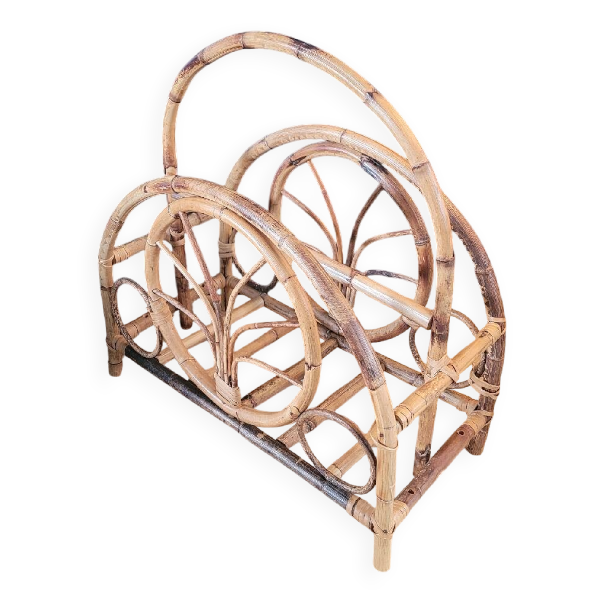 Vintage bamboo magazine rack