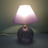 2 lampes à poser "Waths", pieds en verre, parme et citron