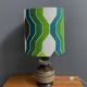 Ceramic table lamp green shade by  Hustadt-leuchten 1970s