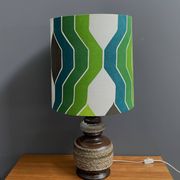 Ceramic table lamp green shade by  Hustadt-leuchten 1970s
